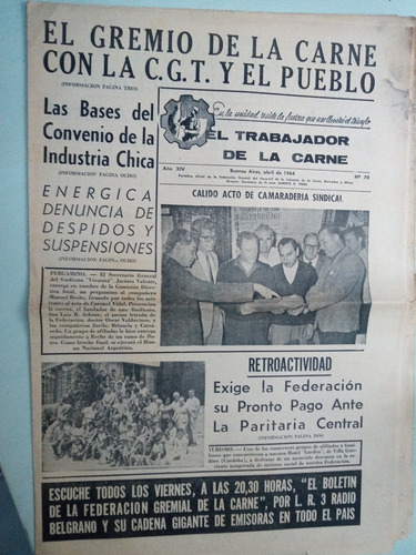 El Trabajador De La Carne N° 70 Periódico Sindical ' 64