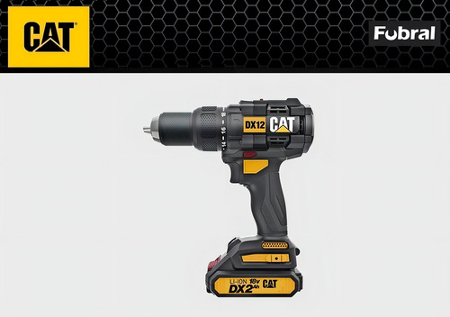 Taladro A Batería Caterpillar 18volt Con Percutor Dx12 Color Negro Frecuencia 50Hz