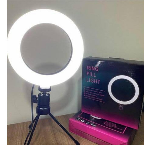 Ring Light 8 Pol 20 Cm Tripé Mesa Suporte Celular Câmeras Co