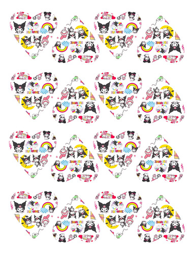 Transfer 5 Hojas Para Gelatina Kuromi Kitty