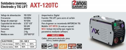 Axt-120tc Soldadora Inversor Electrodo 120amp 110v