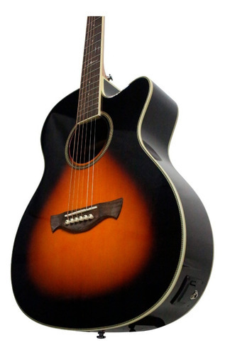 Guitarra Tagima Ws30 Steel Drop Sunburst Dsb Jumbo Walnut Series, orientación para la mano derecha