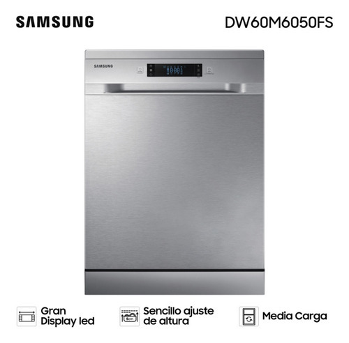 Lavavajillas Samsung Dw60m6050fs 14 cubiertos 7 programas gris