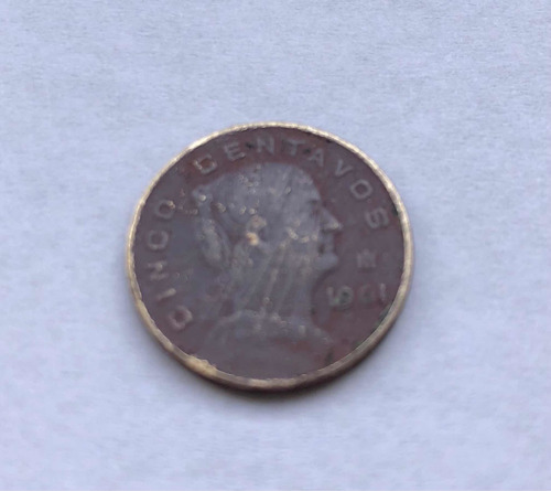 Moneda 5 Centavos 1961 La Corregidora Josefa Ortiz (Usado)