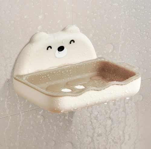 Jabonera Oso Osito Diseño Infantil Niños Baño Color Adhesiva