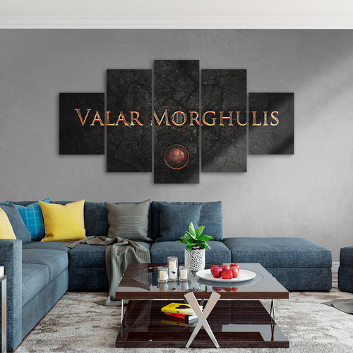 Quadro Decorativo Mosaico Mdf Valar Morghulis 115x60cm