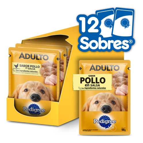 Pedigree Alimento Húmedo En Sobre Perro Adulto Pollo 12un