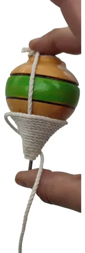 Trompo De Madera, Juego Criollo Nacional Chileno Pintado