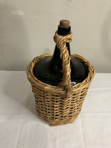Antigua Damajuana De Vidrio Con Canasto De Mimbre De 5ltrs (Usado)