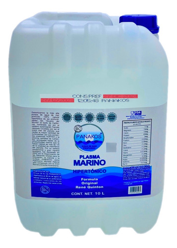 Agua De Mar Orgánica Hipertónica 10 Litros Envio Gratis