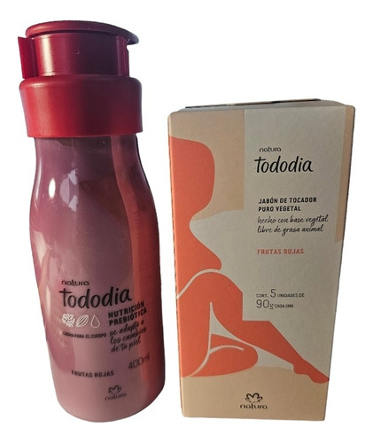 Kit  Tododia Crema 400ml + Jabon X5 90g  Natura Frutas Rojas