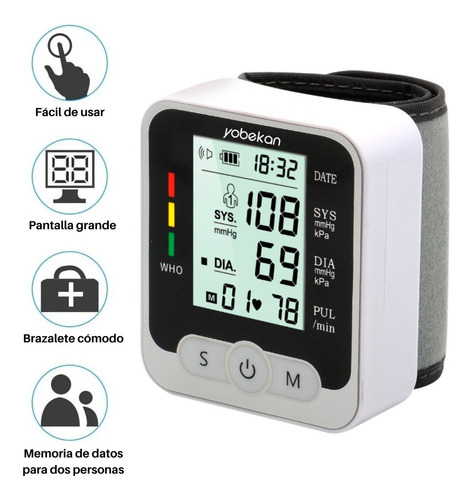 Baumanómetro De Muñeca Monitor De Presión Arterial Yobekan