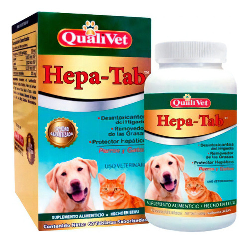 Hepa-tab Suplemento Alimenticio Perros Y Gatos X 60 Tabletas
