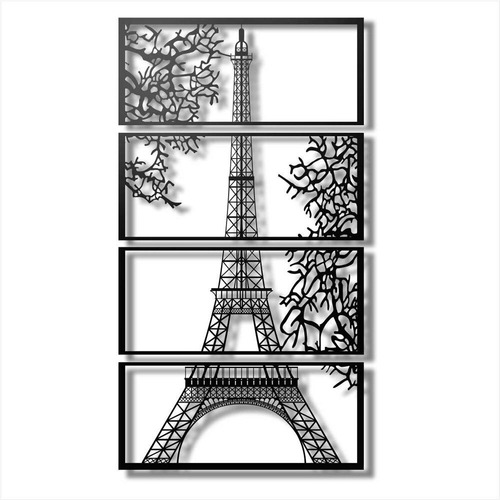 Conjunto De Quadros Torre Eiffel Em Mdf Leia Descrição