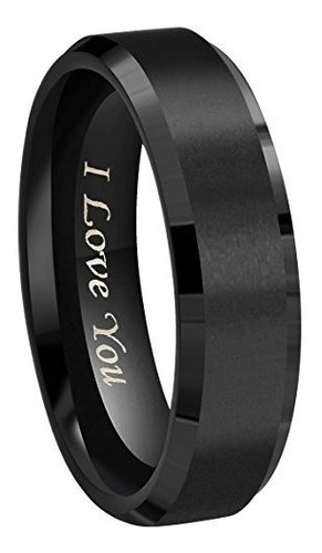 Crownal 8mm 6mm 4mm Tungsteno Negro Boda Pareja Bandas