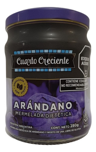 Mermelada Arandanos Stevia Sin Tacc Cuarto Creciente 280g X6