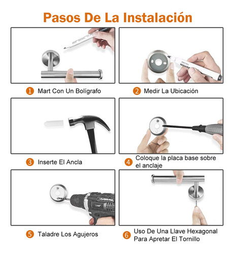 Set De 5 Accesorios Para Baño Acero Inoxidable