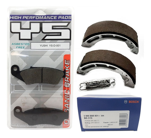 Imagen 1 de 6 de Kit Freno Zapata Pastilla Honda Xr 125 Xr 150 L Ryd