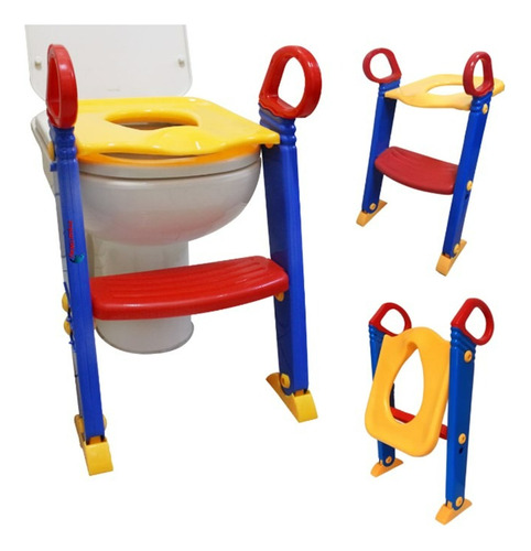 Troninho Infantil Com Escada Assento Redutor Vaso Sanitário 