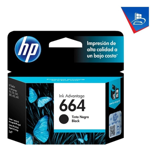 Imagen 1 de 2 de Cartucho Hp Original 664 Negro Vigente