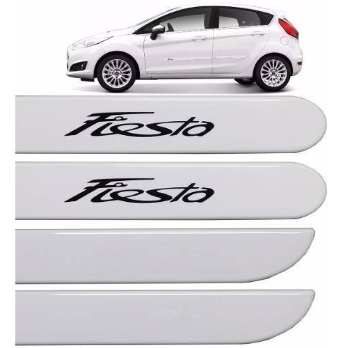 Jogo Friso Lateral New Fiesta 2013 2014 2015 Branco Artico