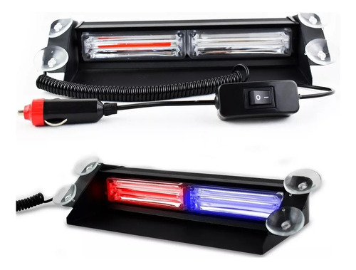 Barra Cob 2 Módulos 6 Funciones Estrobo Luz Roja / Azul Led