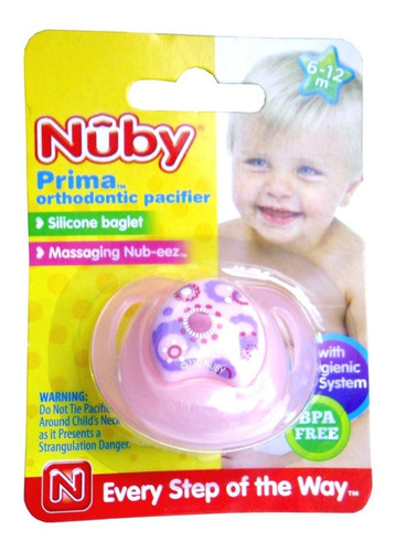 Imagen 2 de 7 de Chupete Ortodoncico Nuby Masajeador De 0m A 6m+ Y 6m A 12m+