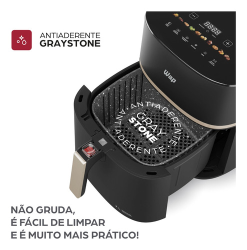 Fritadeira Elétrica Fw009624 Air Fryer 7,1l Digital Wap Preto