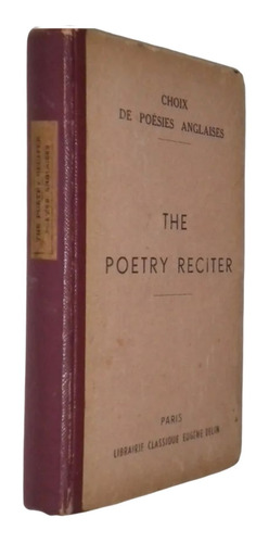 The Poetry Reciter Choix De Poesies Anglaises Livro Ano 1947 (