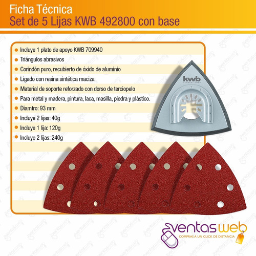 Imagen 6 de 7 de Base Porta Lijas Delta Para Oscilante + Pack Lijas Surtidas