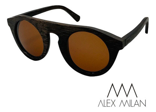 Oculos De Sol Polarizado De Madeira Alex Milan - Escolha