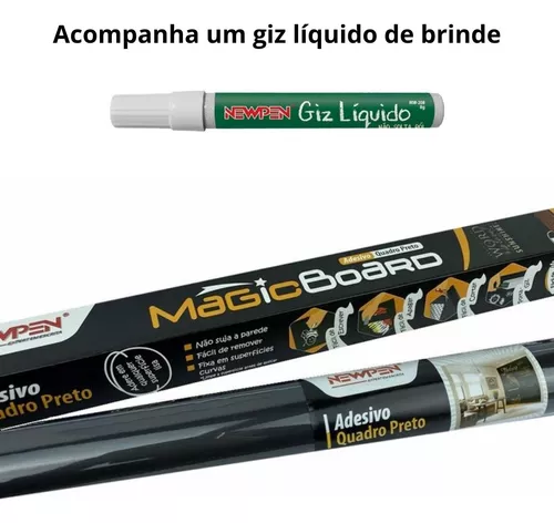 Adesivo Lousa Preto Papel De Parede Fosco 45 cm x 2 Metros Acompanha Kit 5  Giz, Magalu Empresas