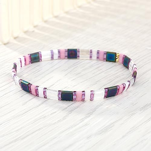 Kelitch Pulseras Elásticas Clásicas Pulseras De Cuentas De T