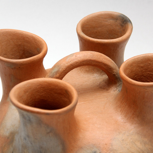 Olla De Barro Con Cuatro Bocas, Alfarería Y Cerámica.