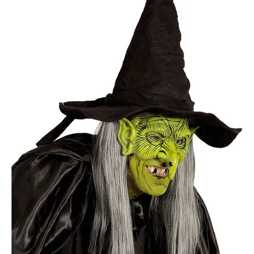 Máscara De Bruja De Media Cara Verde Para Fiesta De Disfrace