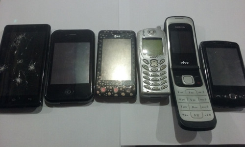 Lote Com 6 Celulares Para Reaproveitamento De Peças N29-7