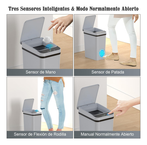 Cubo De Basura Automático Con Sensor, 12l Cubo De Basura
