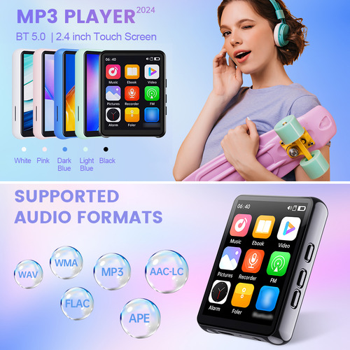 Reproductor Mp3 Con Pantalla De Alta Nitidez De 2.4 Pulgadas