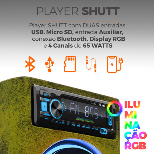 Caixa Som Bob Residencial Amplificada Shutt 400w Mp3 Bt