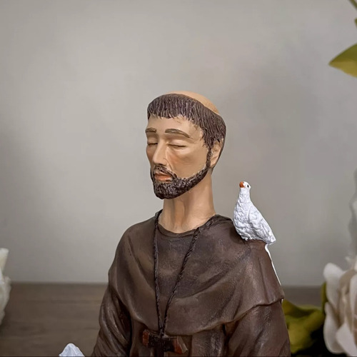 Imagem São Francisco De Assis Meditando 20cm Resina