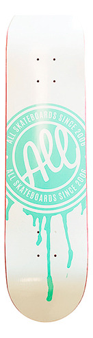 Tabla De Skate All Logo Blast White Pastel - Verde