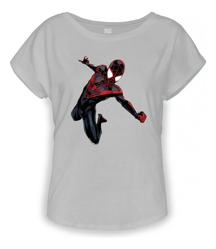 Playera Jaspe Dama Spiderman Miles Morales Marvel 1428