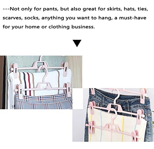 Ganchos Para Pantalones De Plástico, Paquete De 10 Con Clips
