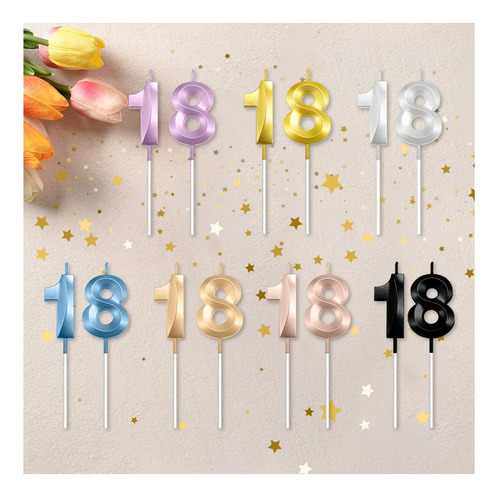 Velas De Cumpleaños, Velas De Cumpleaños Número 18, Velas De