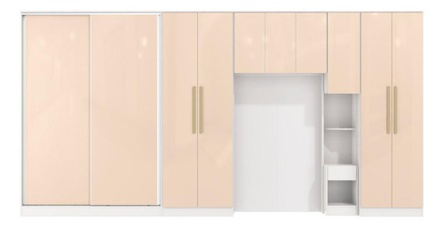 Quarto Modular Kappesberg Adapt Branco/macadâmia 6 Pçs 450cm