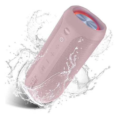 Eduplink - Bocina Portátil Con Bluetooth Impermeable Con Int Color Color: Rosa-cambia Entre El Modo  Emparejamiento Bluetooth  Y  Entrada Auxiliar  Por El Botón  Llamar  110v