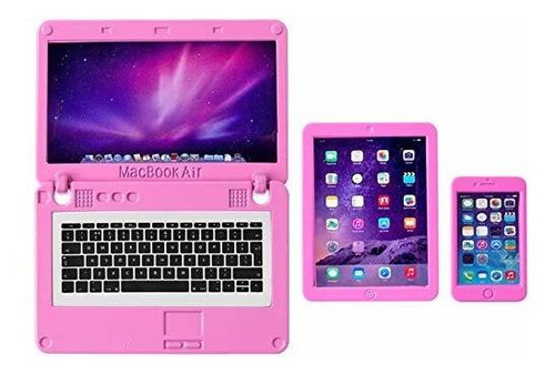Ebuddy 3 Pcs Dollhouse Mini Metal Laptop Tablet Cell 8341i