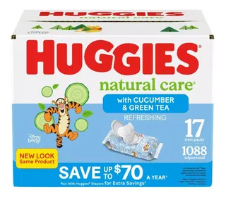 Toallas Humedas Para Bebe Huggies Natural Care 1088 Pza.