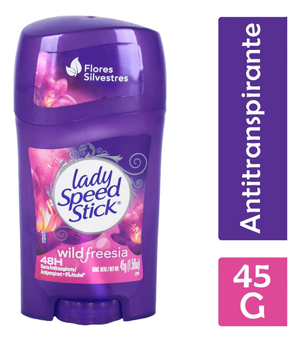 Antitranspirante Lady Speed Stick Wild Freesia 48 H De 45g Fragancia Aloe vera