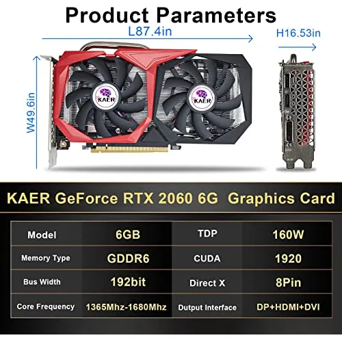 Tarjeta Grafica Geforce Rtx 2060 6gb Gdrr6 192-bit